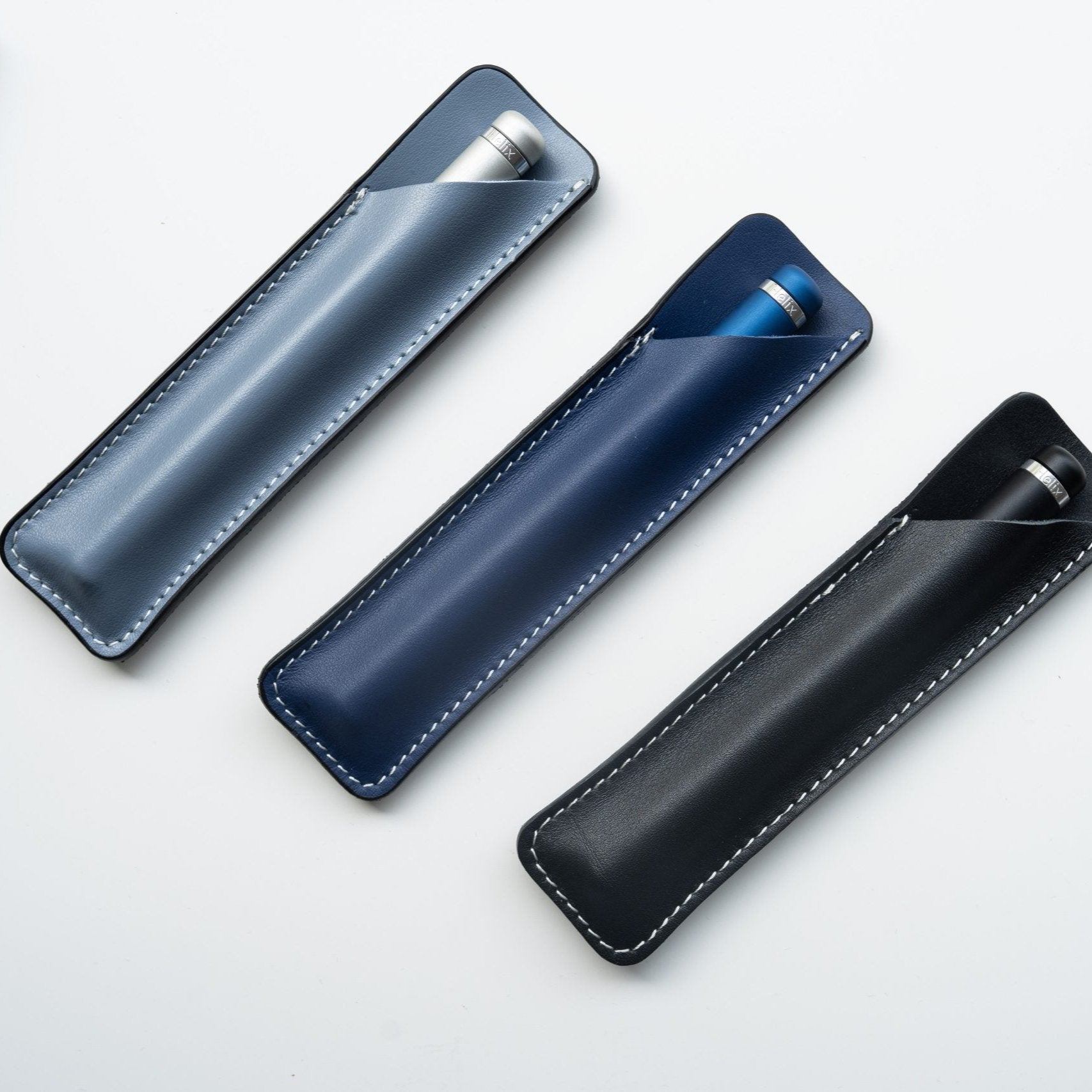 Custodia in pelle per Helix Pen penna di lusso elegante elegant luxury pen Marco Romano marcoromano.me blu blue