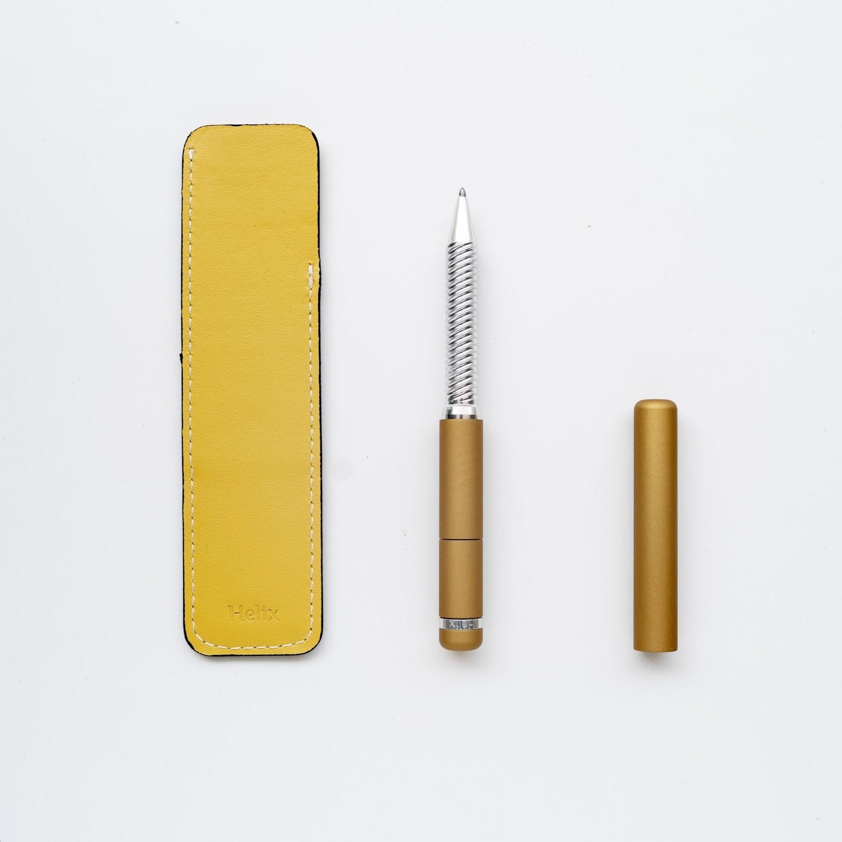 Custodia in pelle per Helix Pen penna di lusso elegante elegant luxury pen Marco Romano marcoromano.me gialla giallo yellow