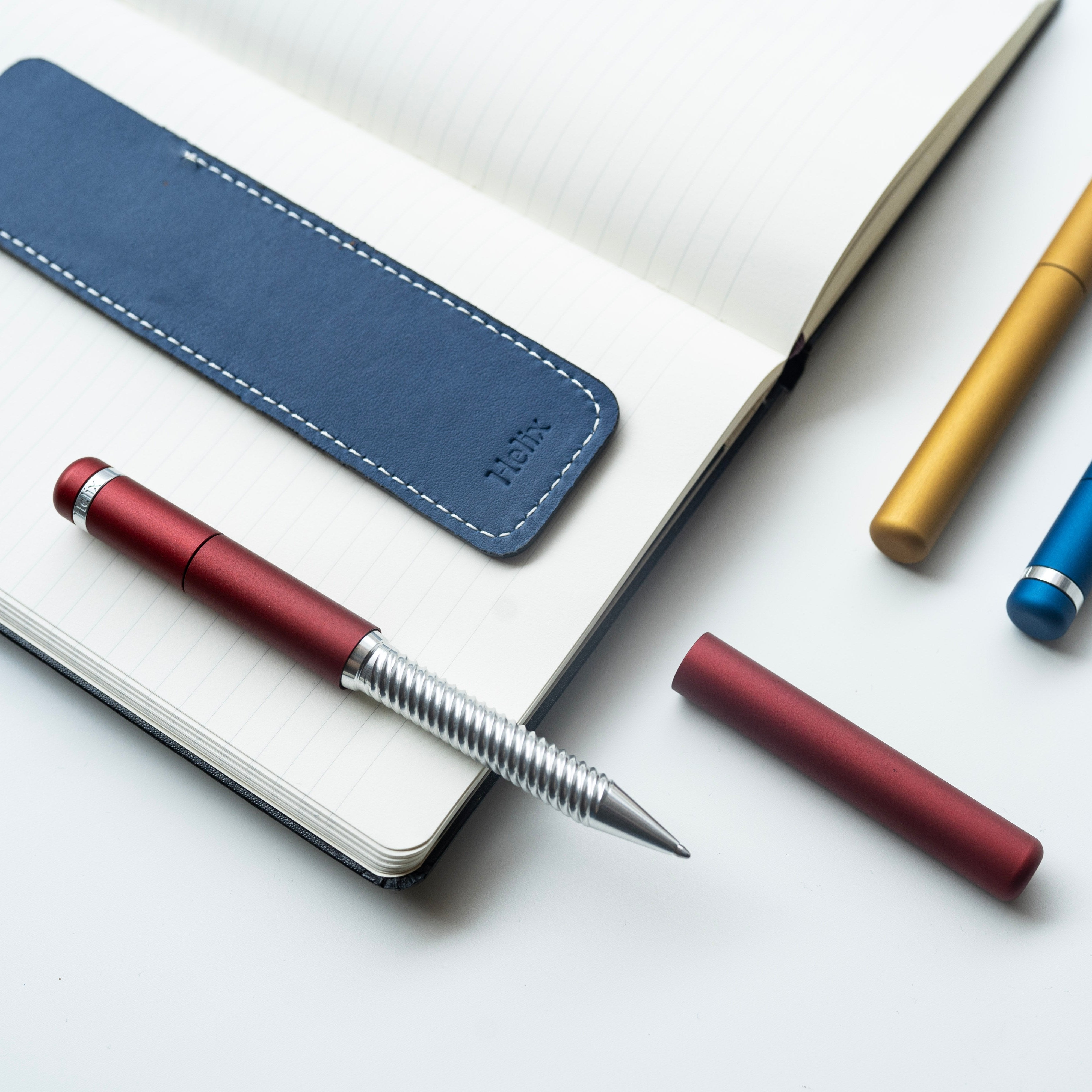 penna helix 2.0 blu blue rossa red gialla yellow helix case marcoromano